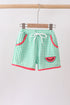Red Watermelon Embroidered UPF Swim Trunks