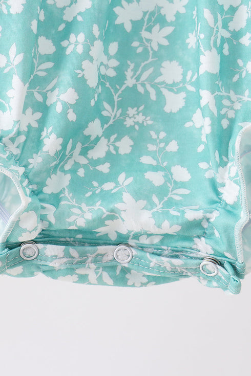 Sage Floral Smocked Bubble