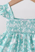 Sage Floral Smocked Bloomer Set