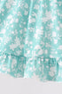 Sage Floral Smocked Bloomer Set