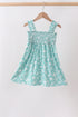 Sage Floral Smocked Dress