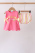 You're my sunshine Embroidered Bow Stripe Bloomer Set