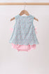 Green Bear Floral Applique Bubble