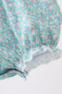Green Floral Smocked Bubble