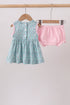 Green Floral Smocked Bloomer Set