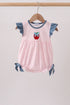 Pink Apple Plaid Embroidered Bubble