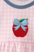 Pink Apple Plaid Embroidered Bubble