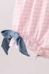 Pink Apple Plaid Embroidered Bubble