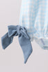Blue Plaid Embroidered Bow Bubble