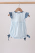 Blue Plaid Embroidered Bow Bubble