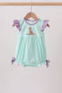 Mint Puppy Plaid Embroidered Bubble