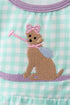Mint Puppy Plaid Embroidered Bubble
