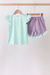 Mint Puppy Plaid Embroidered Set