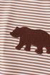 Brown Bear Stripe Embroidered Set
