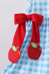 Blue Apple Appliqué Gingham Ruffle Set