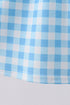 Blue Apple Appliqué Gingham Ruffle Dress