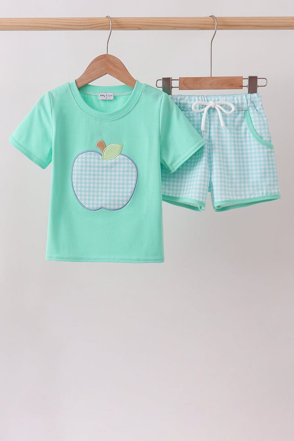Green Apple Embroidered Set