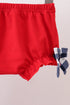 Navy Apple Smocked Gingham Bloomer Set