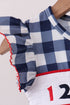 Navy Apple Smocked Gingham Bloomer Set