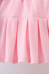 Blue pencil bow embroidery ruffle skorts set
