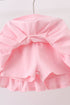 Blue pencil bow embroidery ruffle skorts set