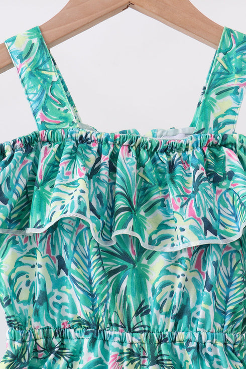 Green Lily Floral Jumpsuit
