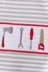 Red Toolbox Embroidery stripe bubble
