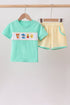 Mustard Honey Bear Embroidered Short Set