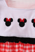 Red Character Plaid Embroidered Bloomer Set