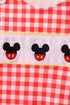 Red Character Plaid Embroidered Jon Jon