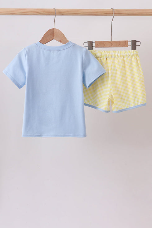 Blue Bus Applique Set