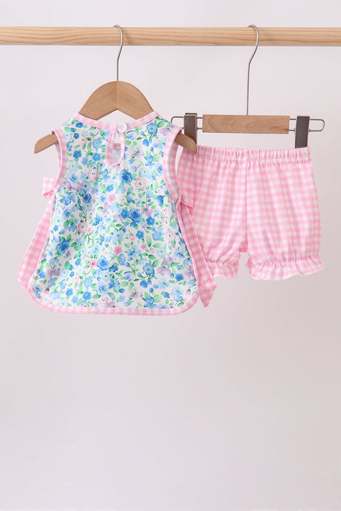 Blue Floral Bloomer Set