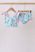 Blue Floral UPF Swim Set