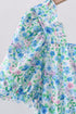 Blue Floral Tiered Women Dress