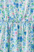 Blue Floral Tiered Women Dress