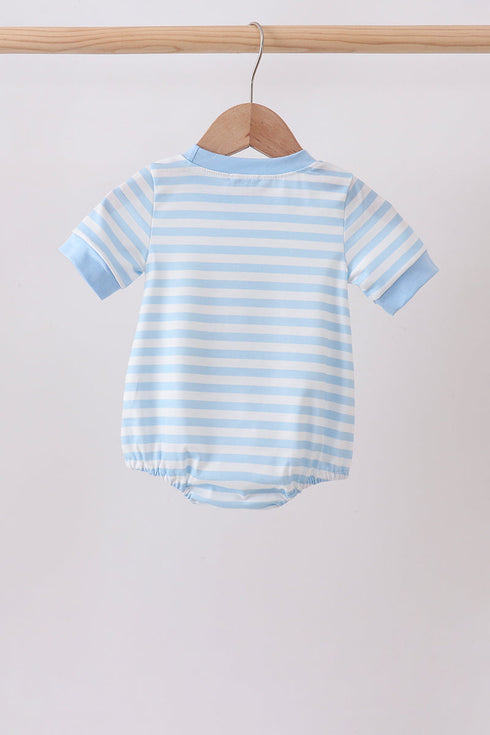 Blue Stripe Apple Book Appliqué Bubble