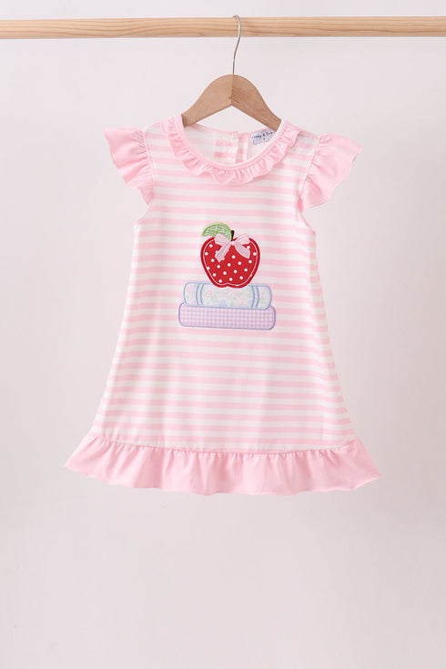 pink-stripe-apple-book-applique-dress-abby-evie-sophias-styleDress-1