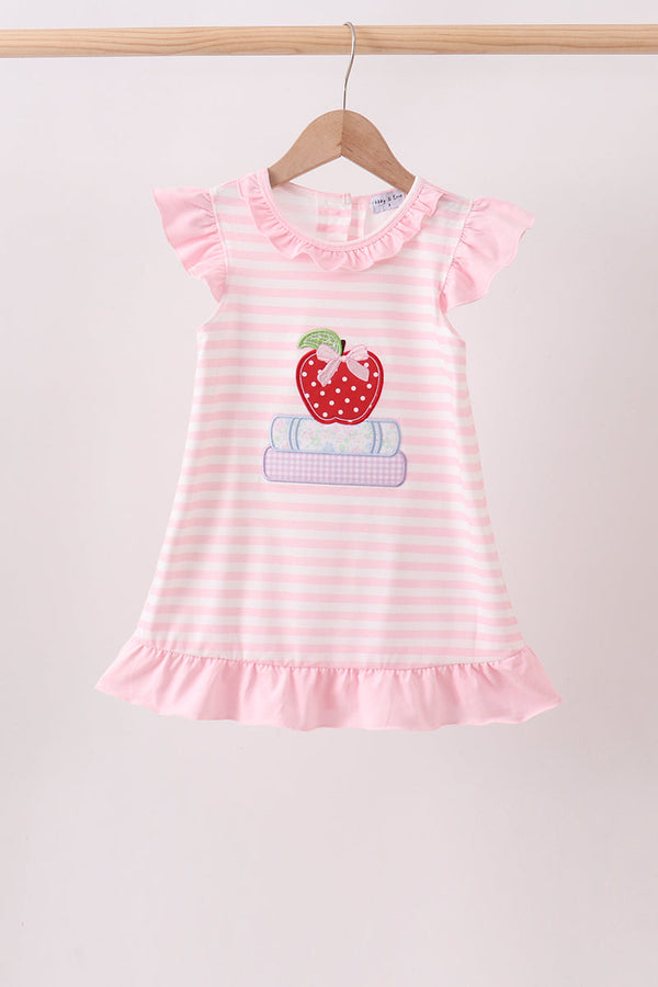 pink-stripe-apple-book-applique-dress-abby-evie-sophias-styleDress-1
