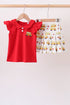 Red Bus Embroidered Skorts Set