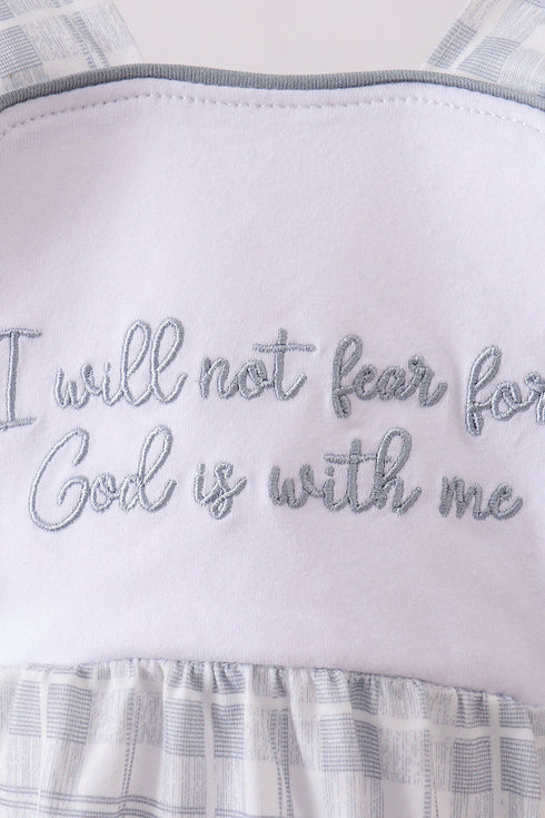 Blue Faith Quote Embroidered Bubble
