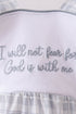 Blue Faith Quote Embroidered Bubble