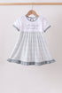 Blue Faith Quote Embroidered Dress