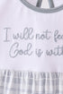 Blue Faith Quote Embroidered Dress