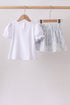 Blue Faith Quote Embroidered Ruffle Shorts Set