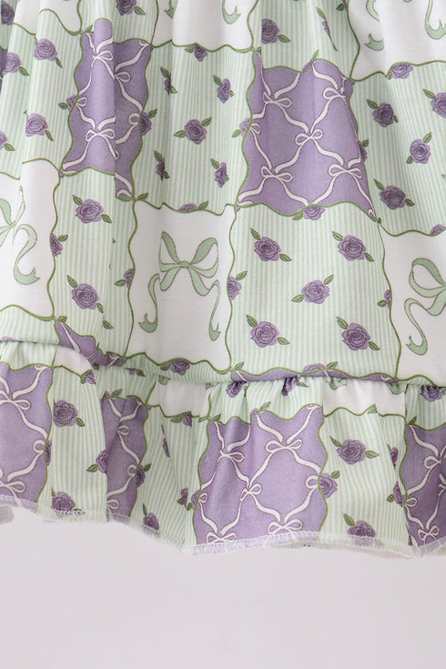 Purple Floral Bloomer Set