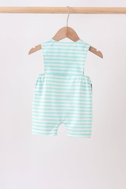 Blue stripe under the sea Embroidered Jon Jon