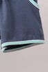 Blue Stripe under the sea Embroidered Set