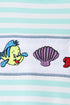 Blue Stripe under the sea Embroidered Set