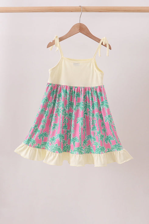 Palm Tree Embroidered Dress