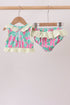 Palm Tree Smocked UPF Swim Set